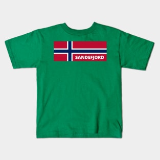 Sandefjord City in Norwegian Flag Kids T-Shirt